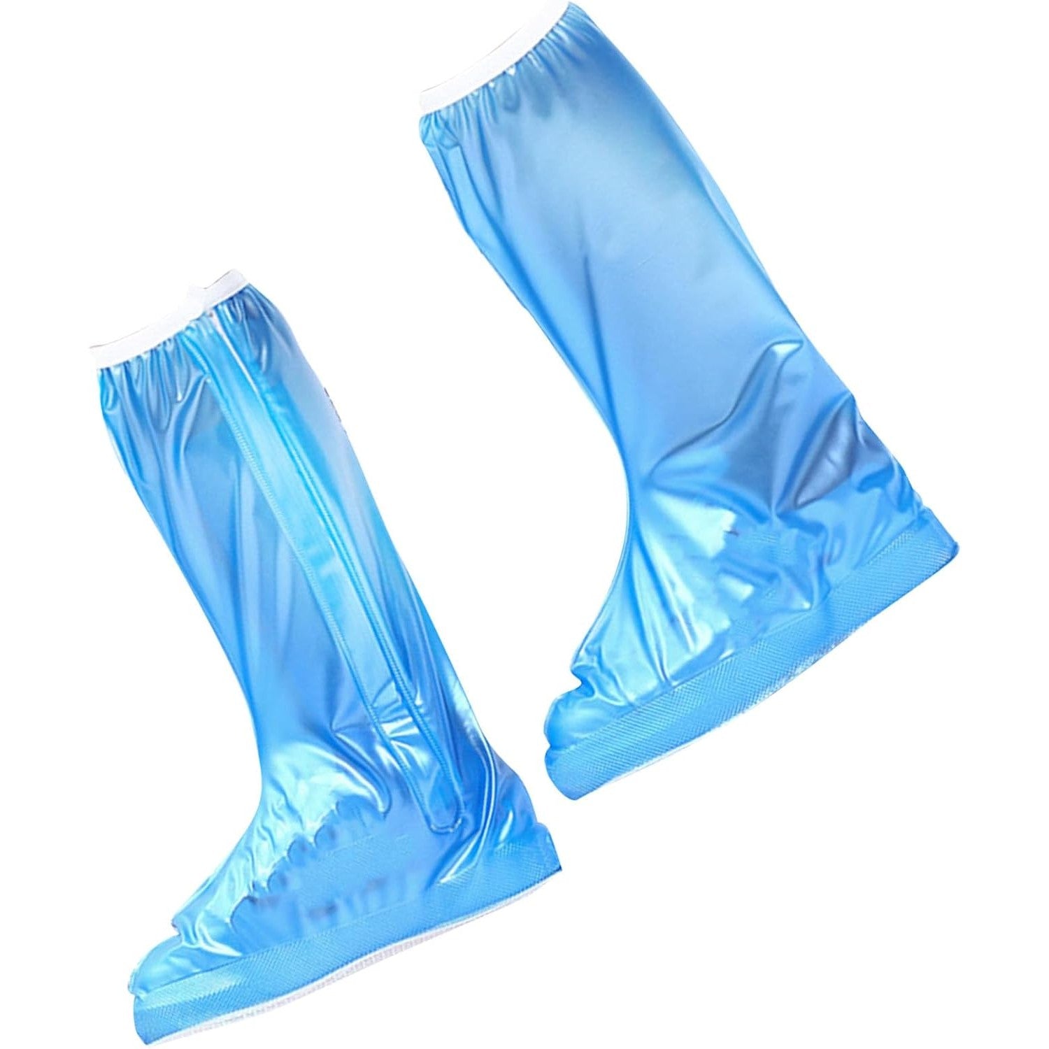 Protectie Incaltaminte pentru Ploaie si Noroi, Impermeabila, Talpa Antiderapanta, cu Fermoar si Capsa, Inaltime 40 cm, Marime S 34-35, Albastru