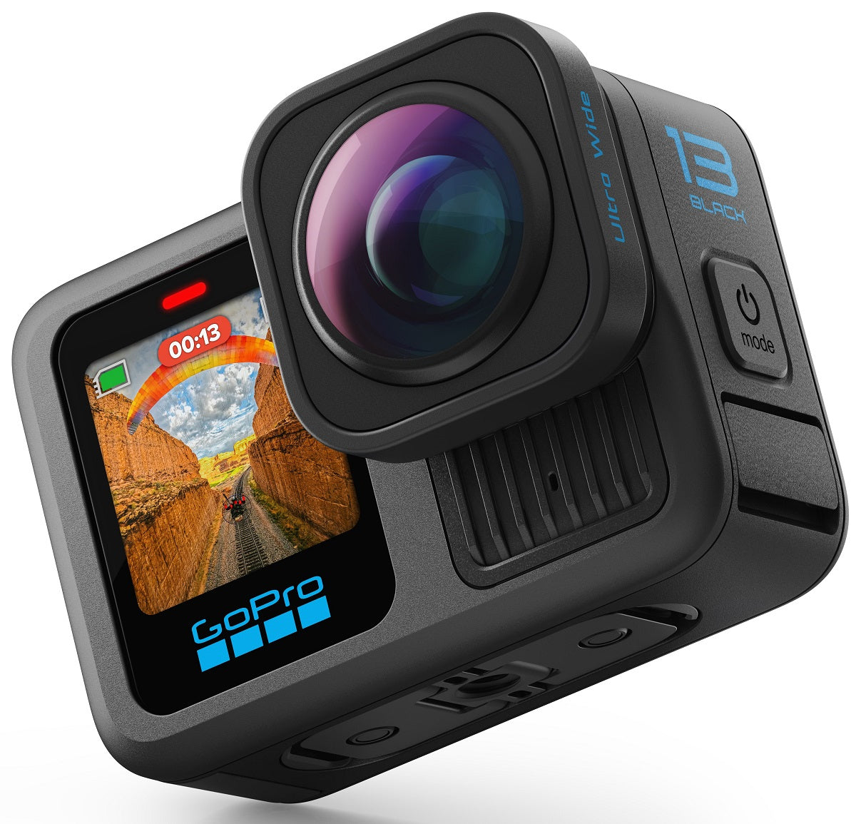 Bundle Camera de actiune H13B Ultra Wide EditionBaterie Enduro, adeziv curbat, lentila wide "CHDRB-133-RW"