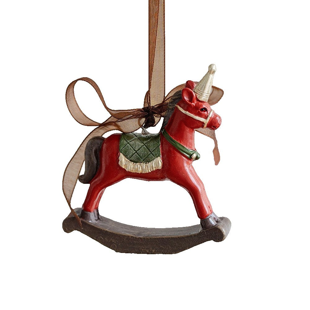 Decoratiune de Craciun, pentru Brad, Model Calut, 7.5 x 8 cm, din Rasina, Multicolor