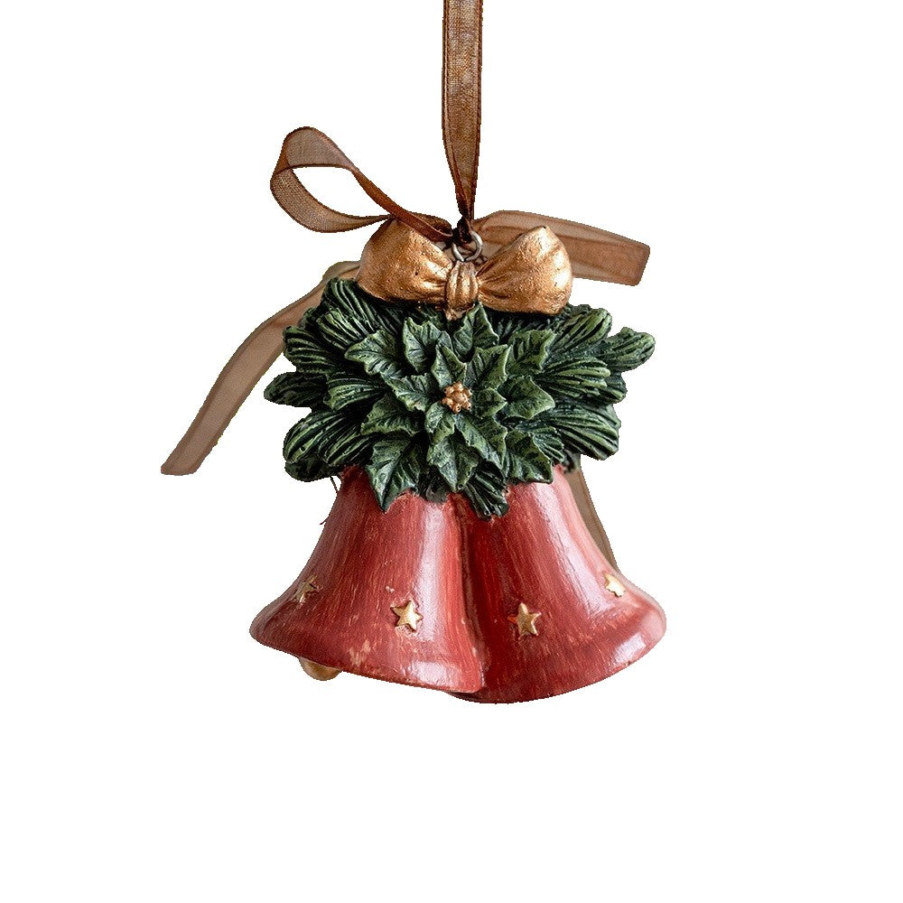 Decoratiune de Craciun, pentru Brad, Model Clopotei, 8 x 7 cm, din Rasina, Multicolor