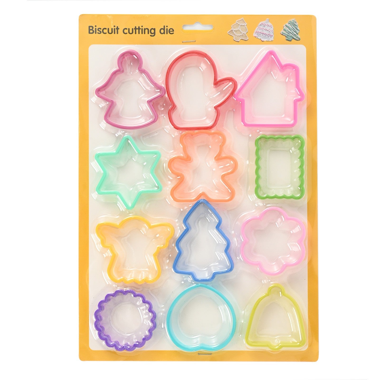 Set 12 forme pentru prajituri material polipropilena, diverse forme, pentru orice ocazie, adancime 1.6 cm, 23.3 x 33.5 x 1.8 cm, multicolor