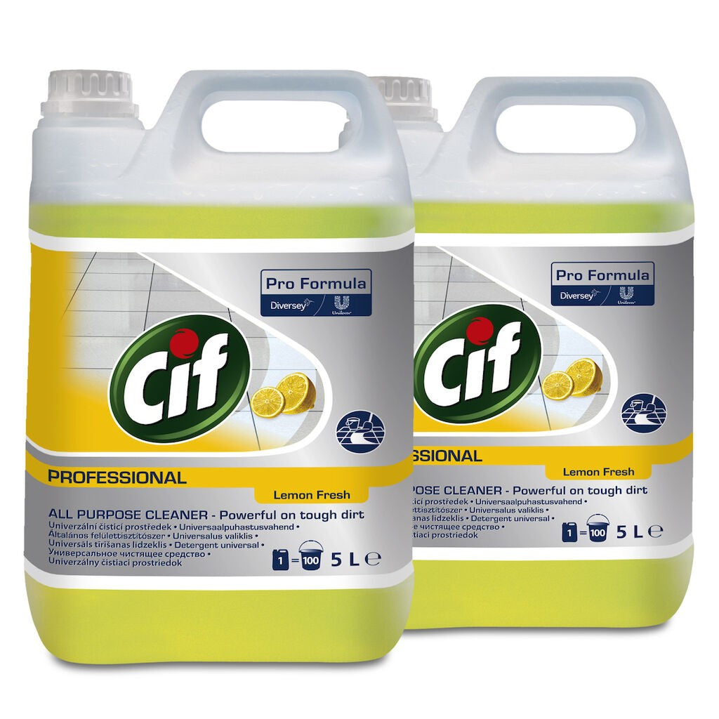 Pachet CIF Professional APC Lemon Fresh – Detergent Universal, Parfum de Lamaie, 2×5 L