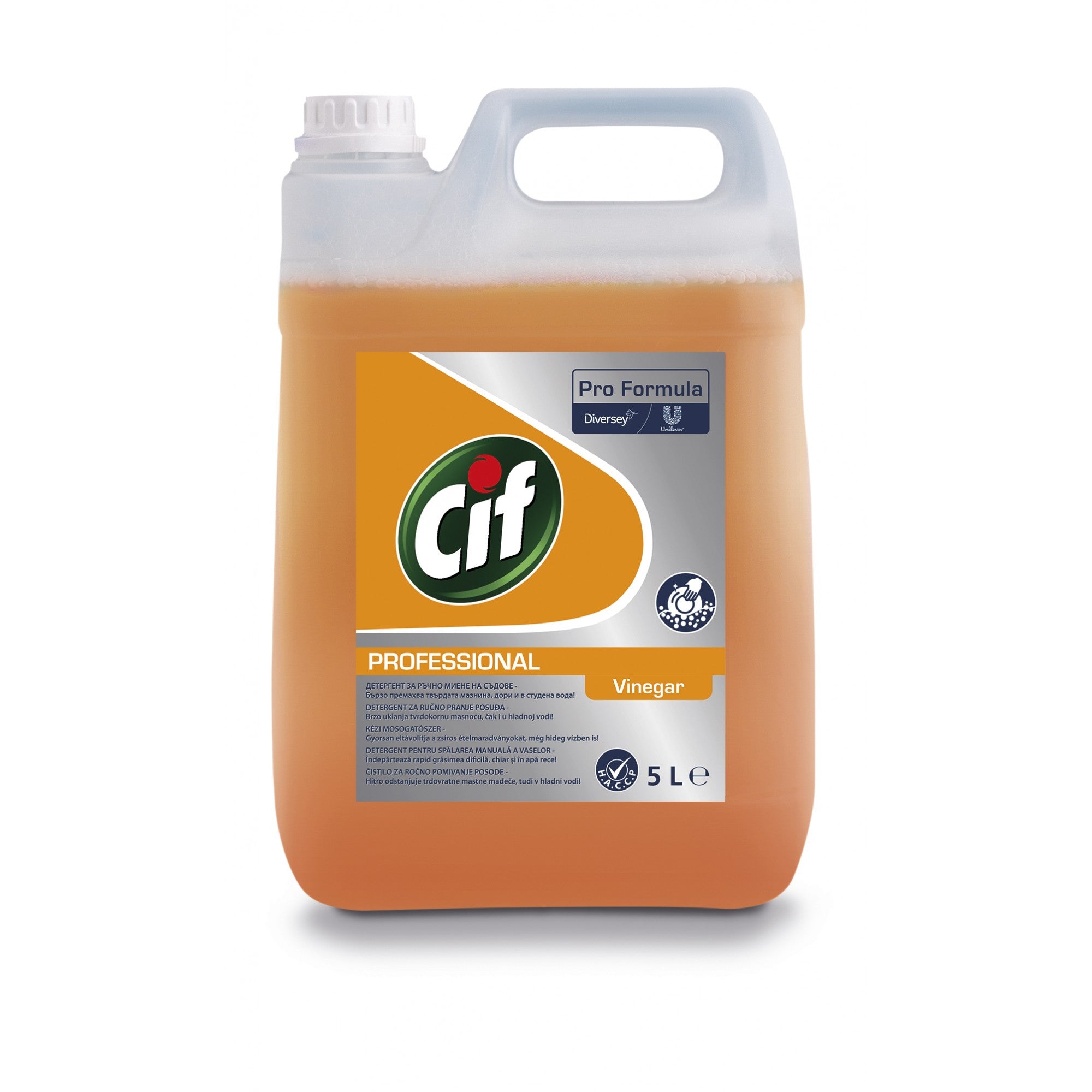 Pachet CIF Professional Heavy Duty Vinegar – Detergent Universal pentru Spalarea Manuala a Vaselor cu Otet 2×5 L