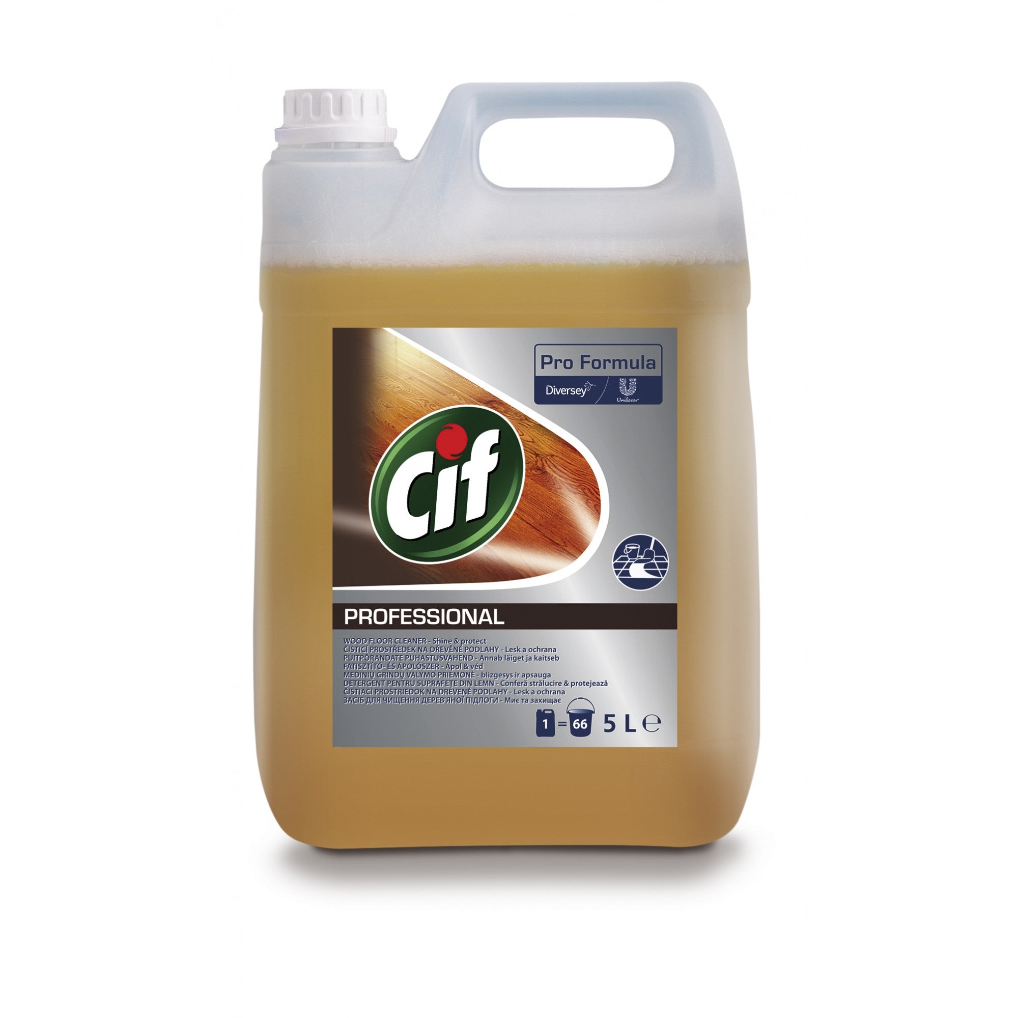 Pachet CIF Professional Wood Floor Cleaner – Detergent pentru Pardoseli din Lemn 2×5 L