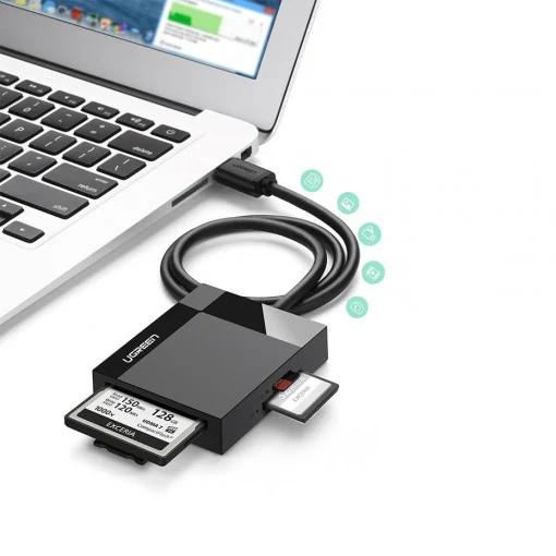 CARD READER extern UGreen, "CR125" interfata USB-A 3.0, citeste/scrie: micro-SD/SD/TF viteza pana la 100Mbps, suporta carduri
