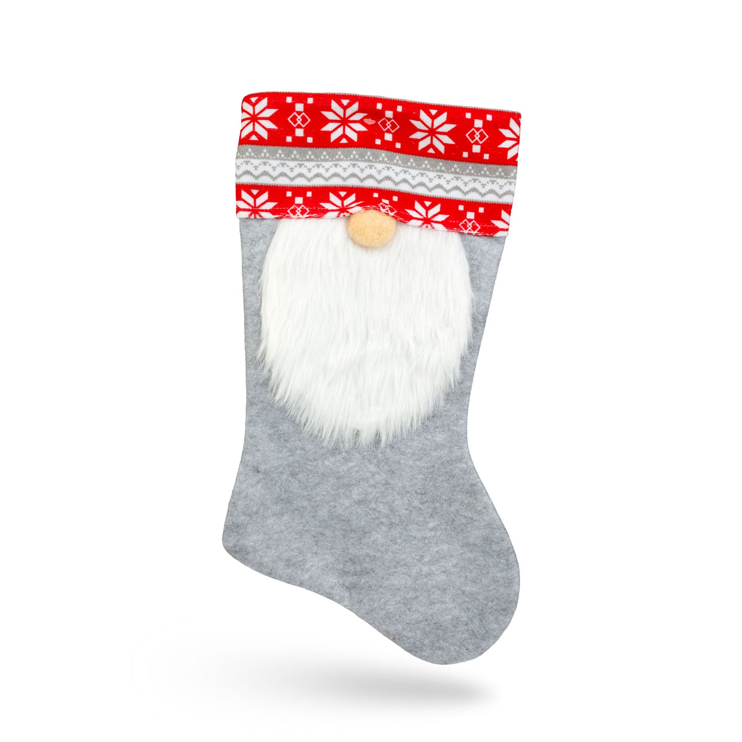 Cizmă decorativă de Crăciun – textil – 45 cm – model spiriduș (2 variante)