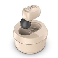 Aparat Auditiv Intraauricular In-Ear, Flippy, Amplificator de sunet pentru Auz, Minuscul Design Nou, 14 x 10 x 3.8 cm, 116 gr, Camel
