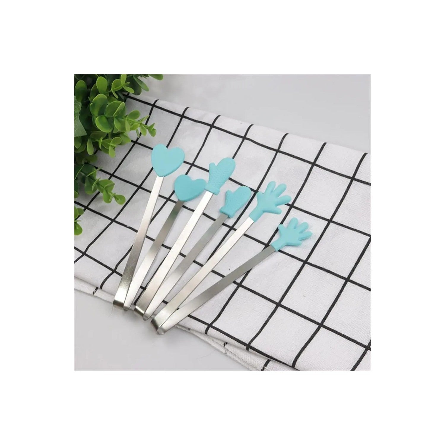 Cleste Creativ pentru Mancare, Model Manusi din Silicon, 14.5x3 cm, Rezistent la Temperaturi Inalte si Coroziune, Albastru