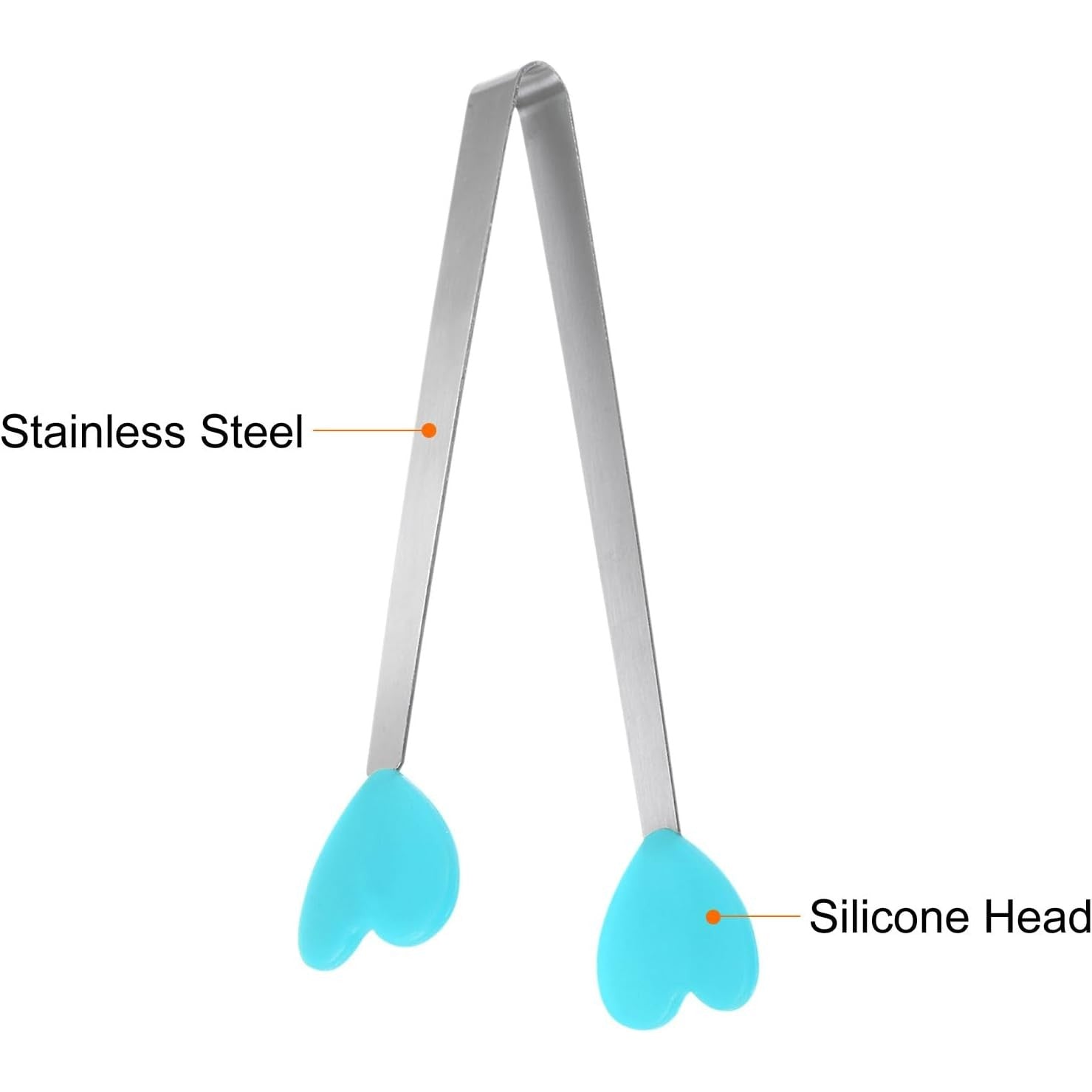 Cleste Creativ pentru Mancare, Model Inimioare din Silicon, 14.5x3 cm, Rezistent la Temperaturi Inalte si Coroziune, Albastru
