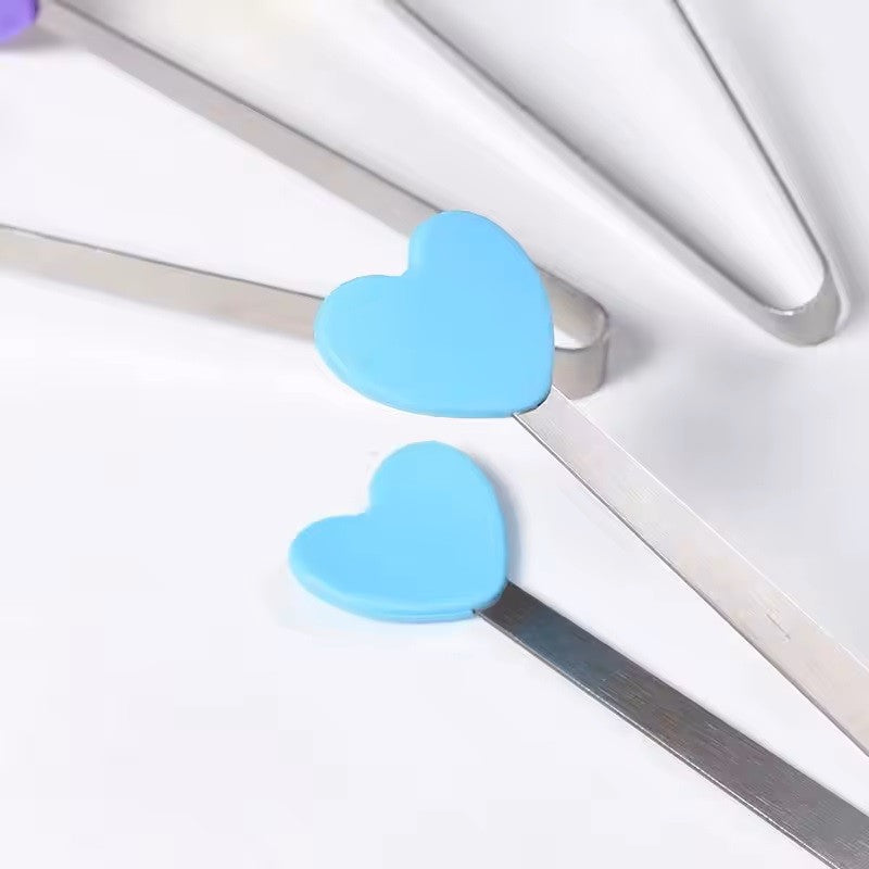 Cleste Creativ pentru Mancare, Model Inimioare din Silicon, 14.5x3 cm, Rezistent la Temperaturi Inalte si Coroziune, Albastru