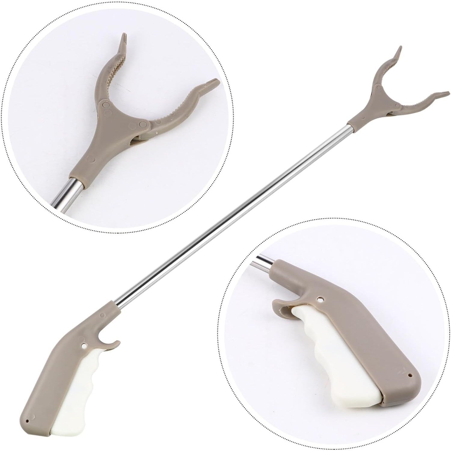 Cleste pentru Colectarea Deseurilor, din Metal si Plastic, 96.5 cm, Fara Maini Murdare, Gri