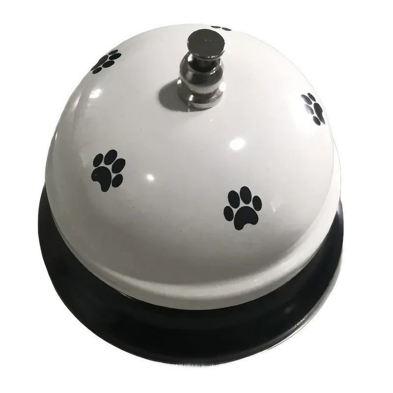 Clopotel Metalic Multifunctional, Alb cu Imprimeu Labuta Neagra, 7.5x7.5x6.5 cm, Dresaj, Receptie, Restaurante