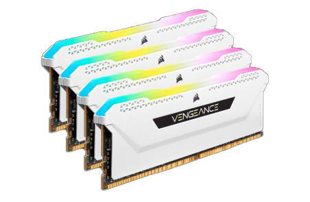 Memorie Corsair DDR4 - 32 GB -3200 - CL - 16 - Quad-Kit, RAM (white, CMH32GX4M4E3200C16W, Vengeance RGB PRO SL) "CMH32GX4M4E3200C16W"