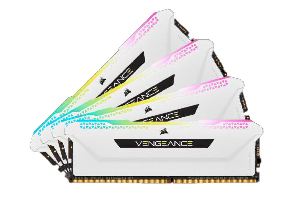 Memorie Corsair DDR4 - 32 GB -3200 - CL - 16 - Quad-Kit, RAM (white, CMH32GX4M4E3200C16W, Vengeance RGB PRO SL) 