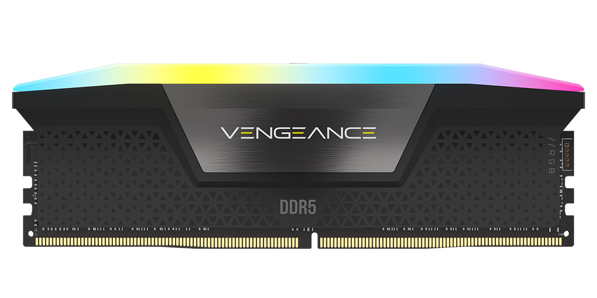 DDR Corsair - gaming Vengeance RGB, DDR5, 32GB (2x16GB), DDR5 5600, C38, 1.4V, Intel XMP, Negru "CMH32GX5M2B6600C38"