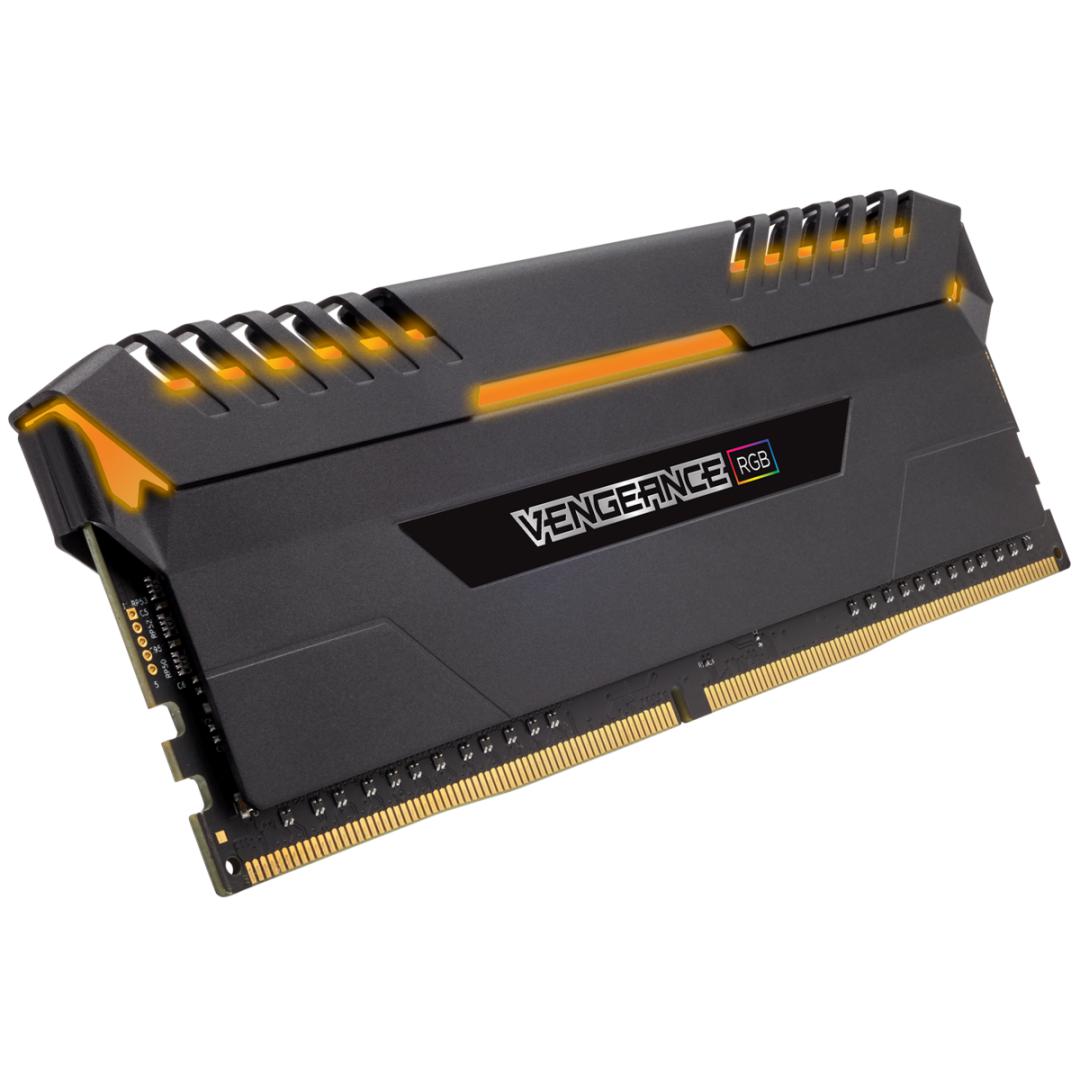 Memorie DDR Corsair DDR4 16 GB, frecventa 2666 MHz, 8 GB x 2 module, radiator, iluminare RGB, 