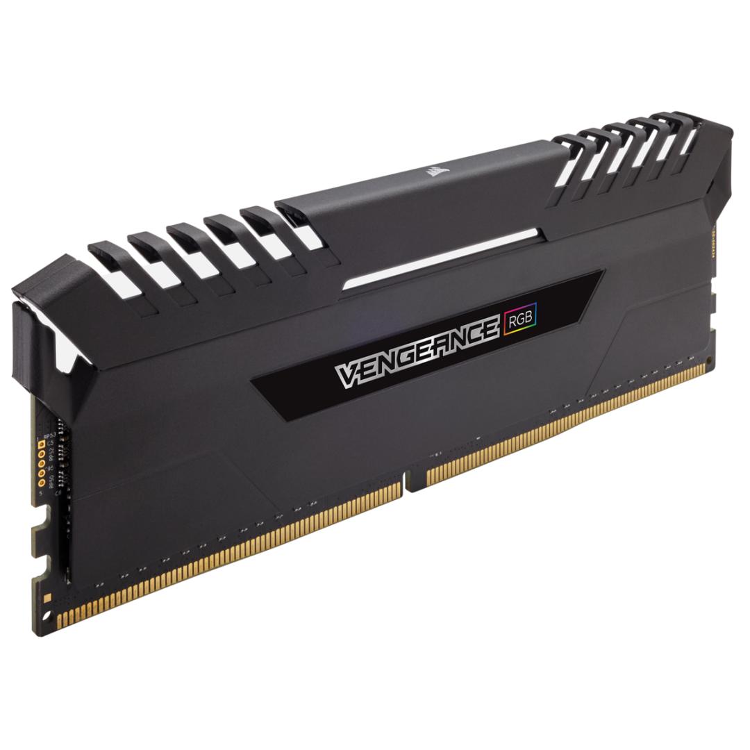 Memorie DDR Corsair DDR4 16 GB, frecventa 2666 MHz, 8 GB x 2 module, radiator, iluminare RGB, "CMW16GX4M2A2666C16"