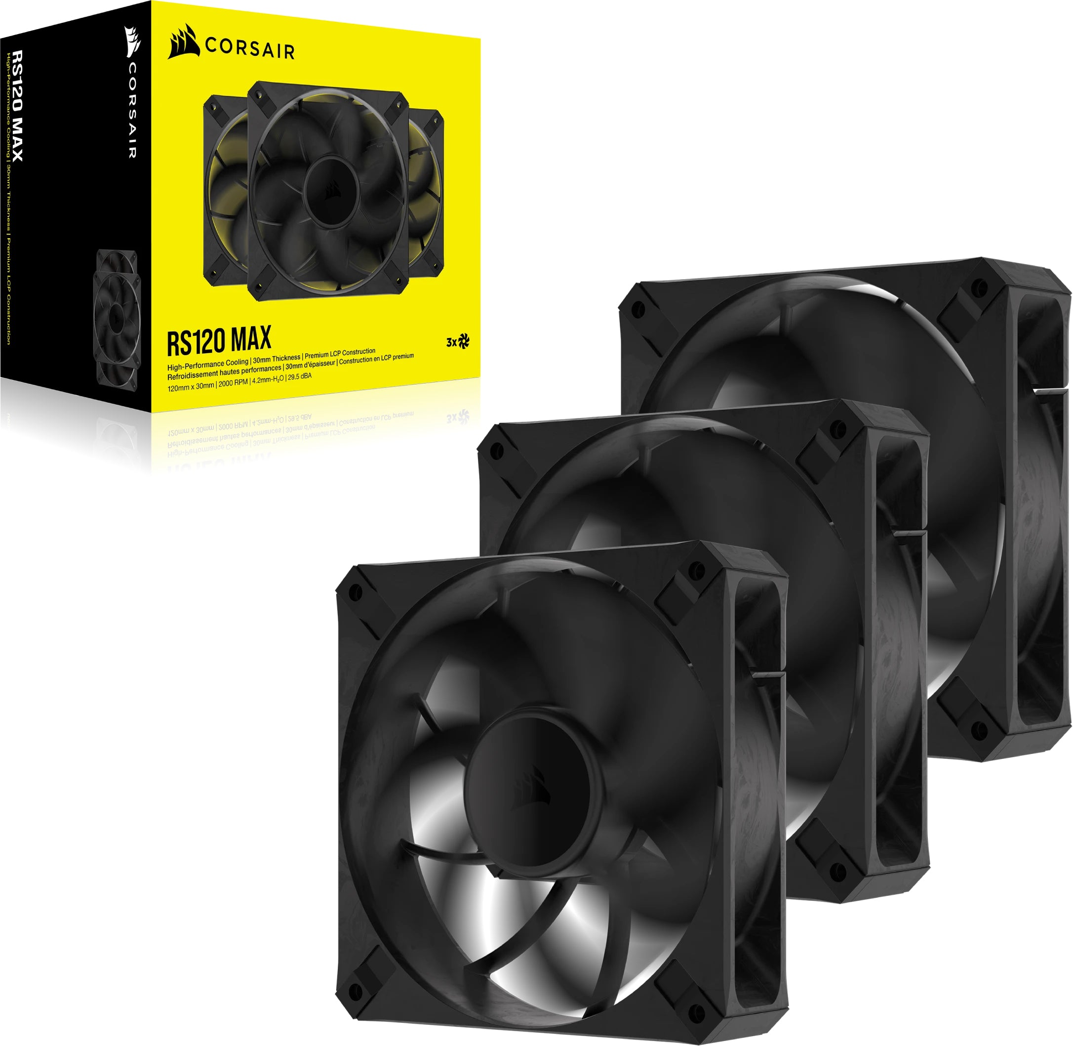Ventilator Corsair RS120 MAX 120mm PWM, Triple Pack, Negru "CO-9050171-WW"