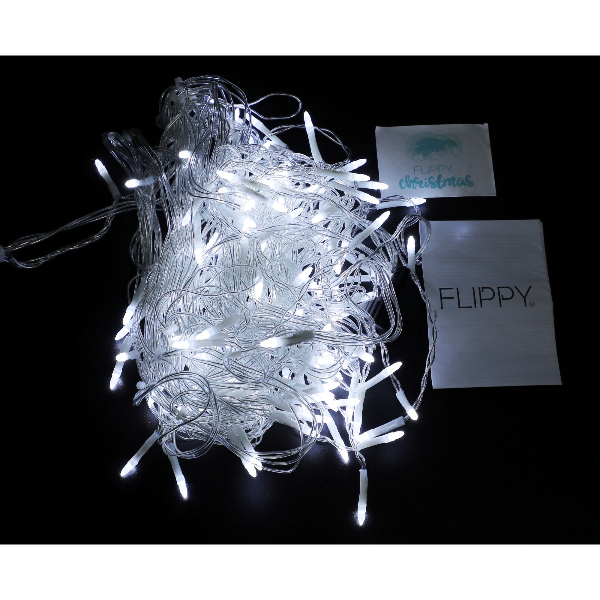 Componenta Instalatie de Craciun ® Tip Franjuri, 8 jocuri de lumini Sectiune 5 m, 143 LED-uri, Interconectabila, Fir Transparent, Alb Rece, Nu contine Transformator!