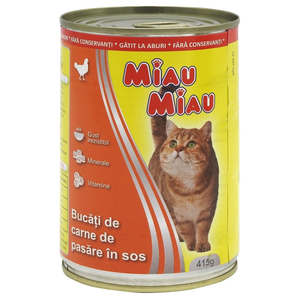Conserva, Miau Miau, Pisici 415 g Pui