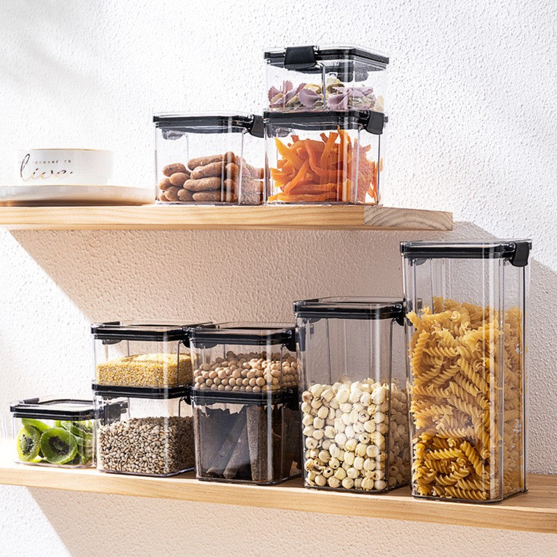 Recipient din Plastic, pentru Alimente/Obiecte, Inchidere Ermetica, 10.2 x 9.8 cm, 700 ml, Transparent