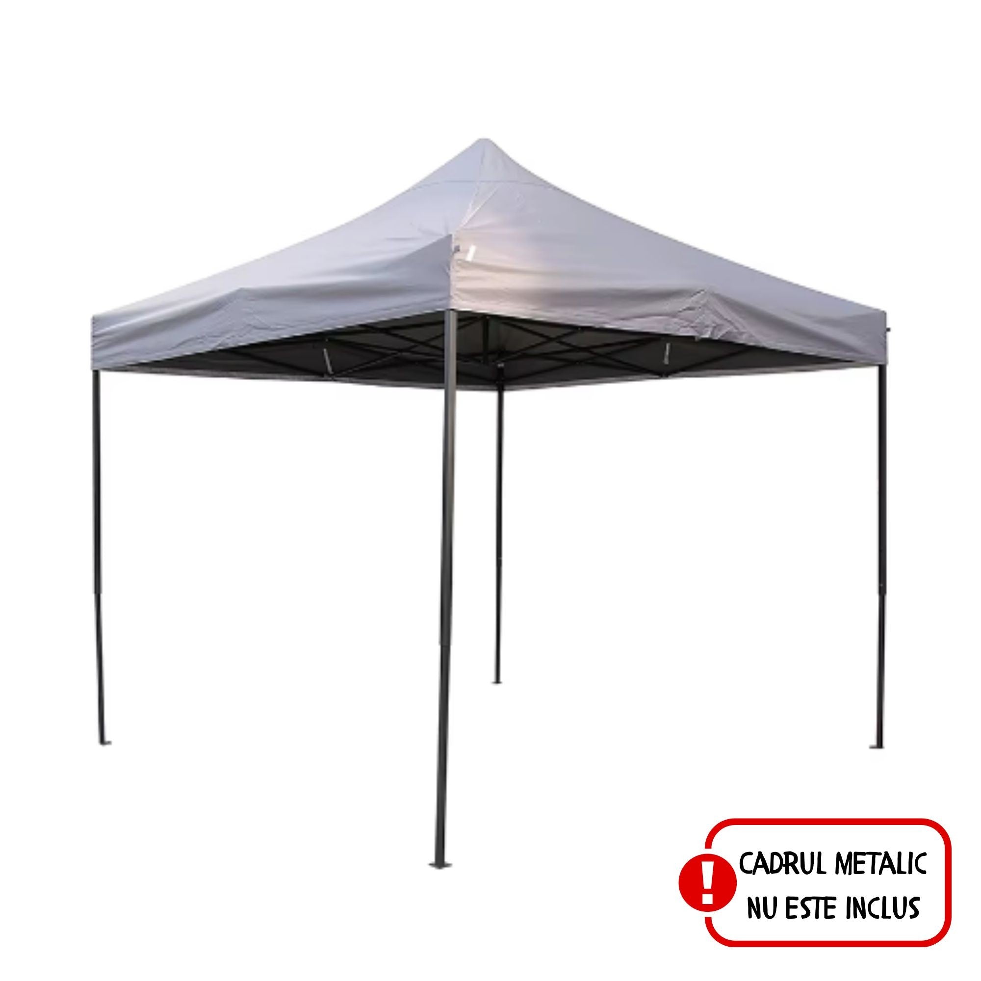 Copertina pentru Pavilion, Acoperis Cort, Pliabil, Copertina Rezistenta 420D, 185 g/m2, Protectie Ideala la Soare si Ploaie, 2.9 x 2.9 m, Gri
