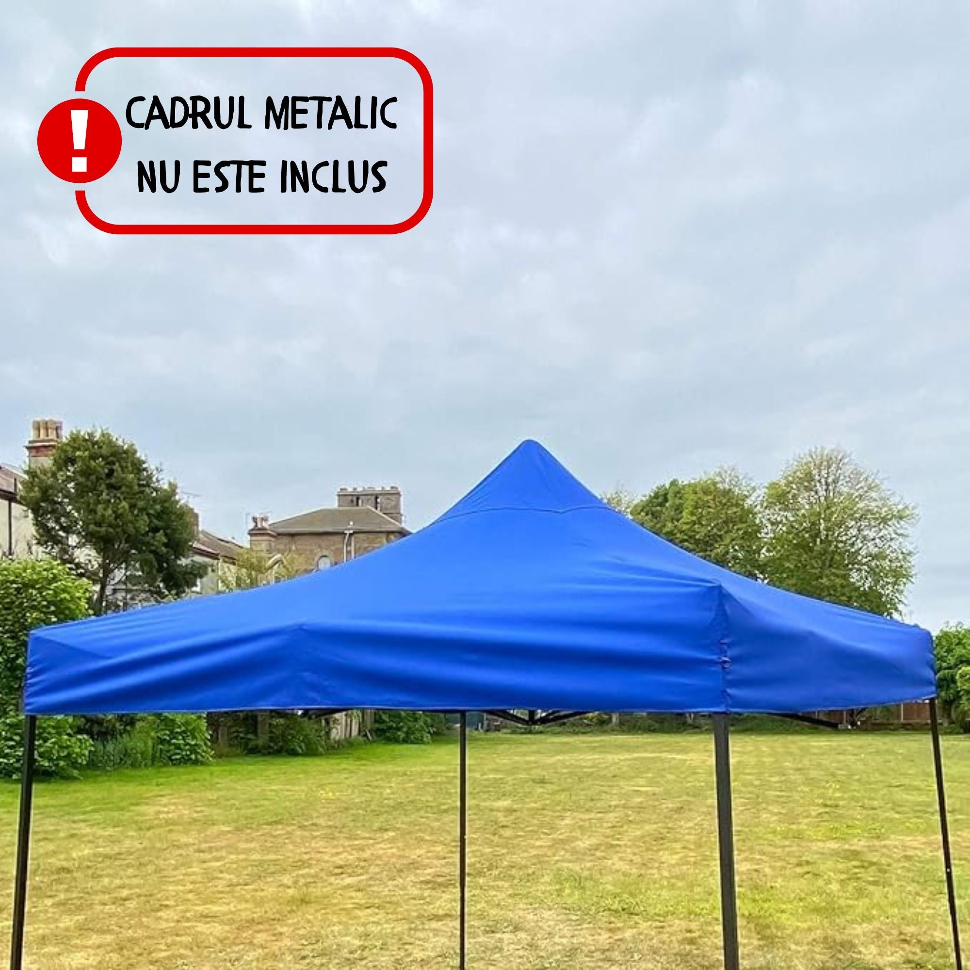 Copertina pentru Pavilion, Acoperis Cort, Pliabil, Copertina Rezistenta 420D, 185 g/m2, Protectie Ideala la Soare si Ploaie, 3 x 3 m, Albastru