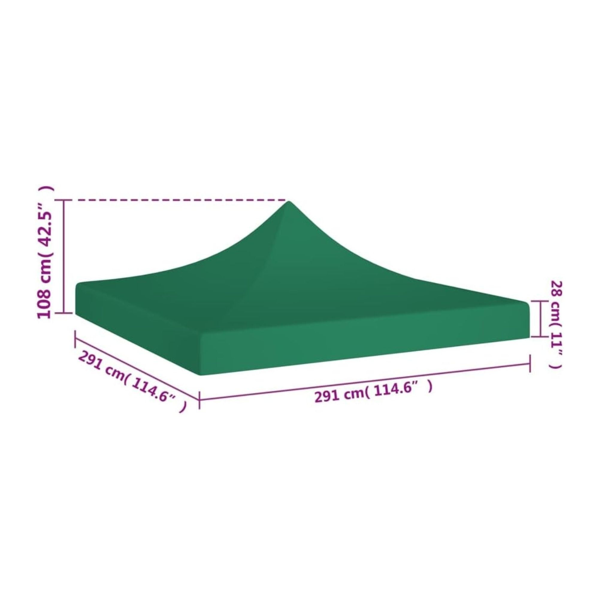 Copertina pentru Pavilion, Acoperis Cort, Pliabil, Copertina Rezistenta 420D, 280 g/m2, Protectie Ideala la Soare si Ploaie, 3 x 3 m, Verde