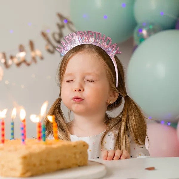 Coronita Decorativa pentru Petreceri, Tema Aniversare, Model Happy Birthday, Marime Universala, Rose