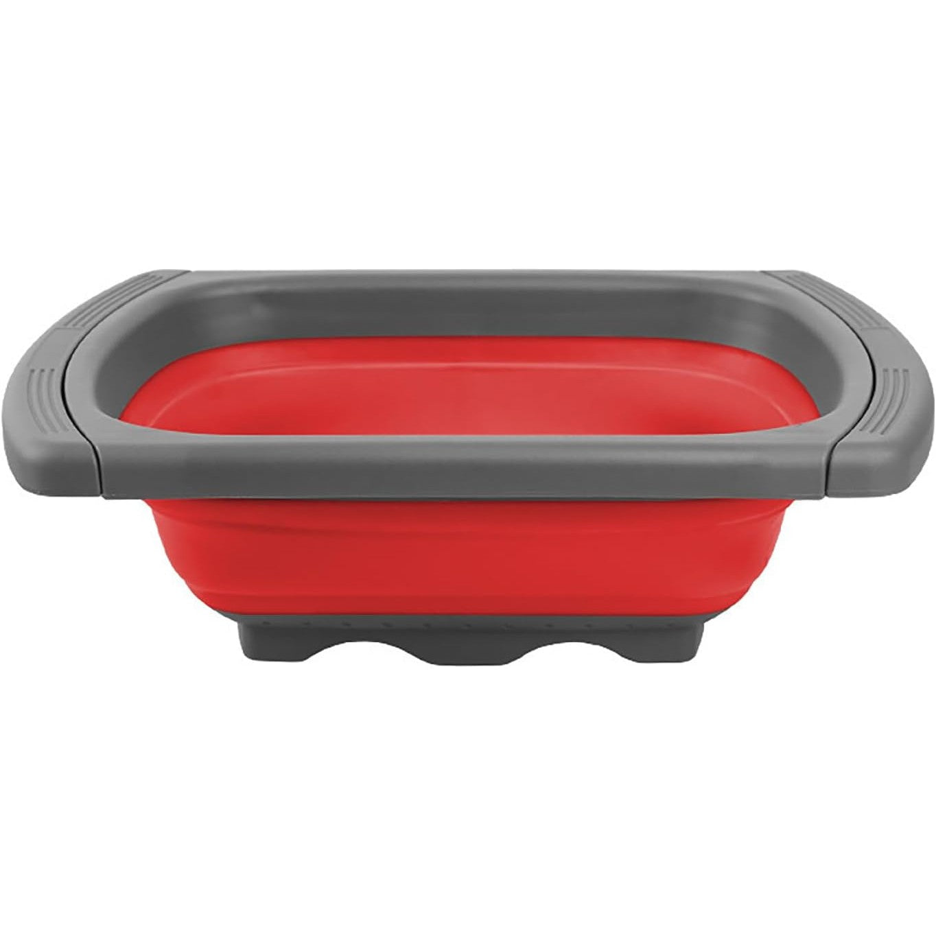 Cos de Scurgere Retractabil pentru Chiuveta, cu Filtru, pentru Fructe si Legume, de Uz Casnic, 39x12 cm, Design Extensibil pana la 61 cm, cu Manere de Prindere, Rosu