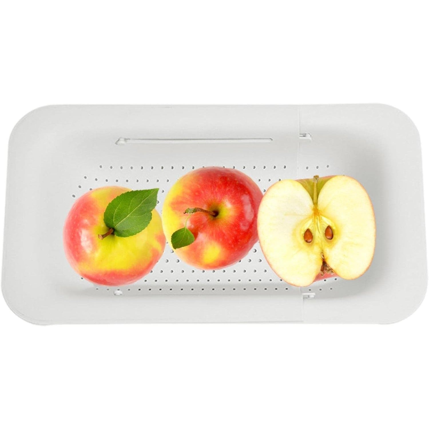 Cos de Scurgere pentru Chiuveta de Bucatarie, Plastic, Telescopic, 36x20x5 cm, Alb