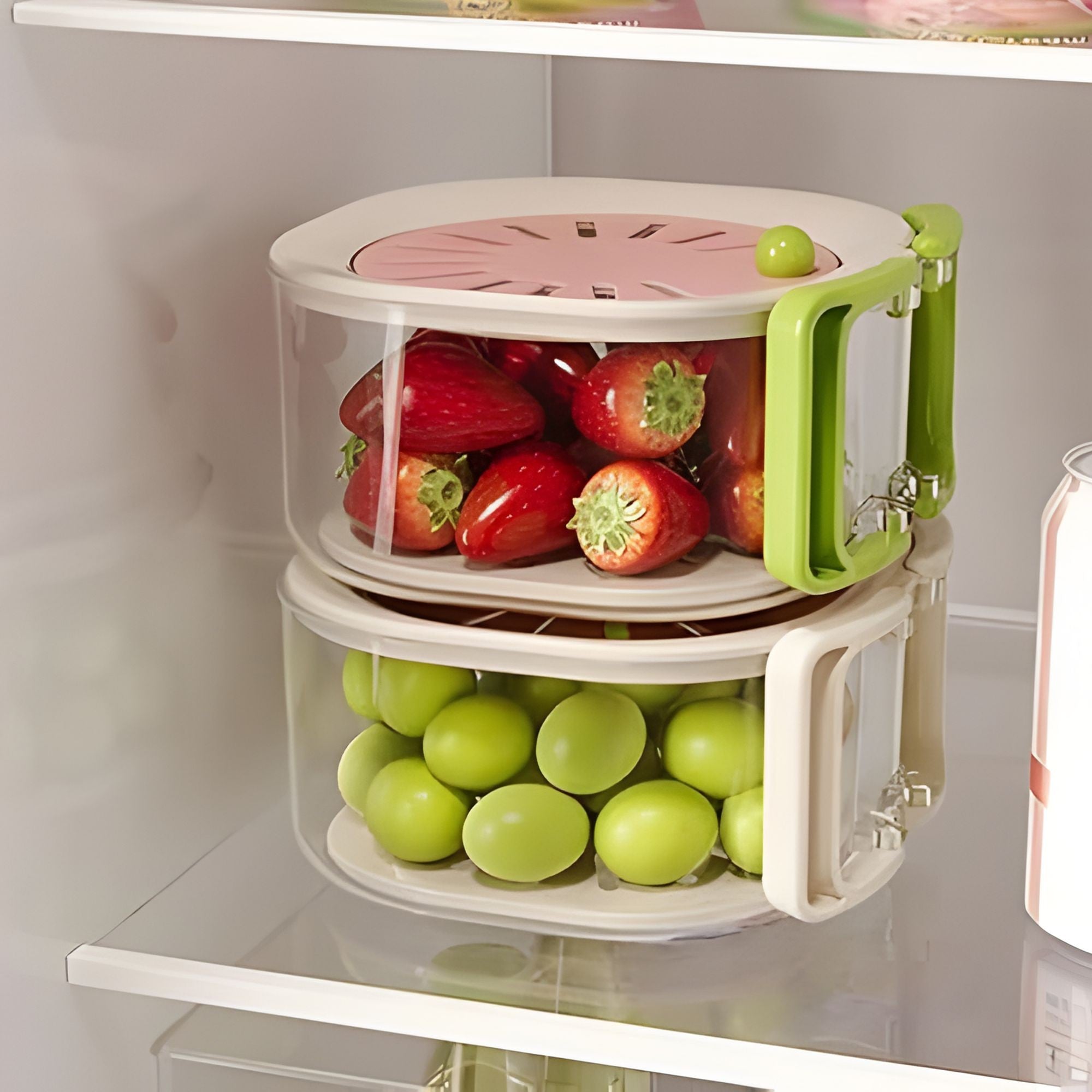 Cos de Scurgere pentru Fructe 2 in 1, din Plastic Durabil, Filtru Telescopic, Scurgator de Fructe si Legume, pentru Uz Casnic, 15 x 15 x 8.5 cm, Roz/Bej