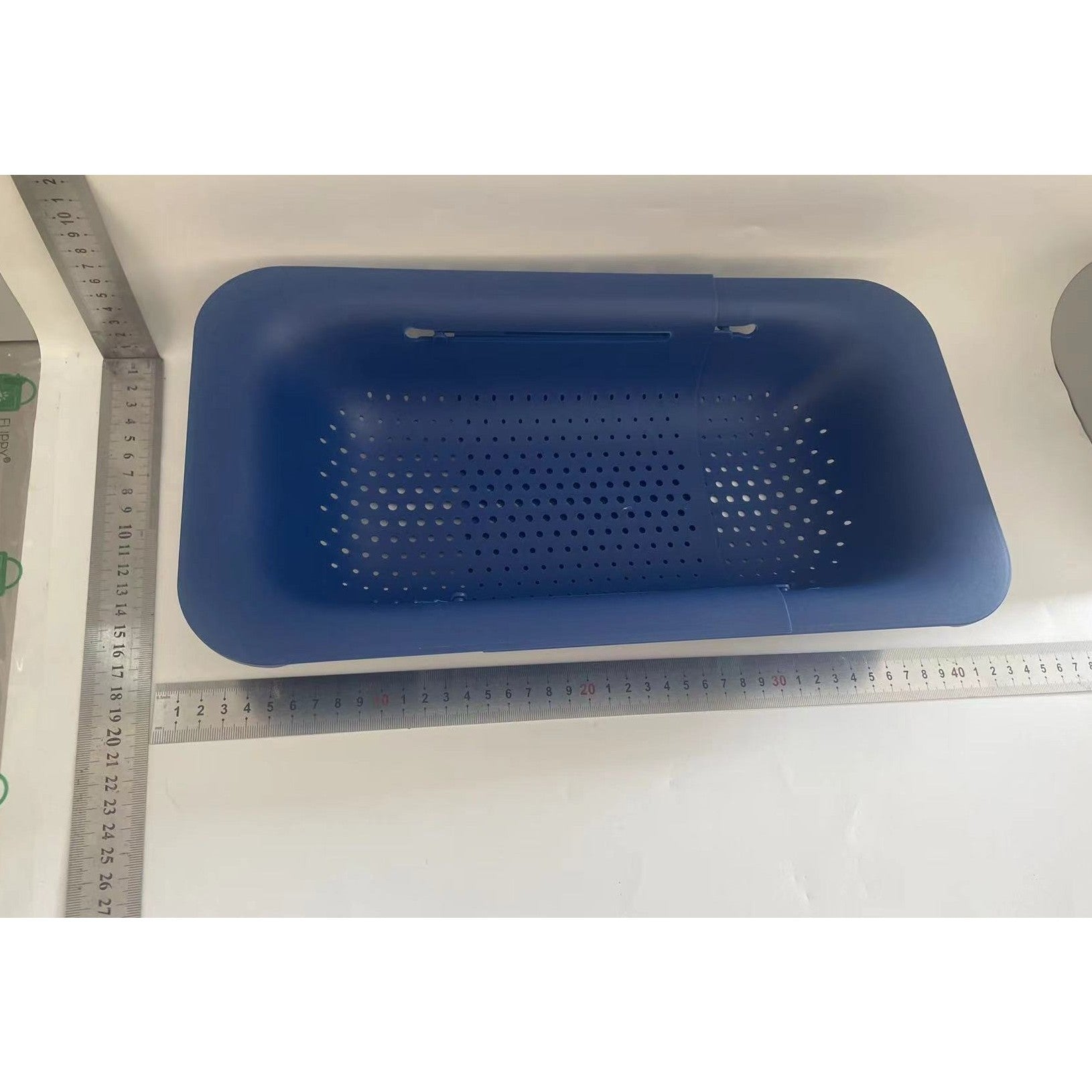 Cos pentru Scurgere Chiuveta de Bucatarie, Plastic, Telescopic, 36x20x5 cm, Albastru