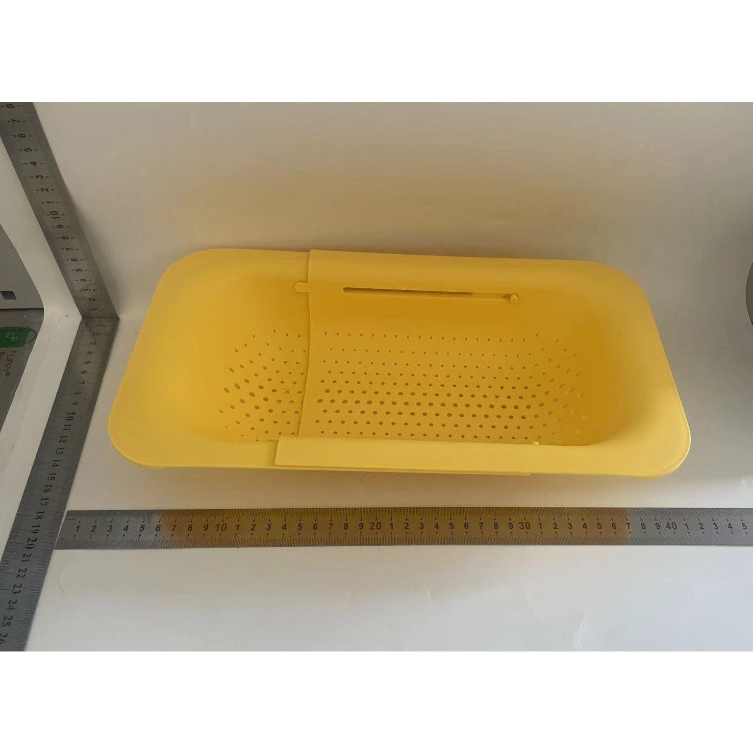 Cos pentru Scurgere Chiuveta de Bucatarie, Plastic, Telescopic, 36x20x5 cm, Galben