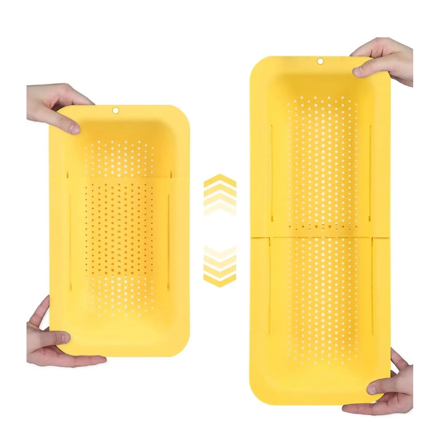 Cos pentru Scurgere Chiuveta de Bucatarie, Plastic, Telescopic, 36x20x5 cm, Galben
