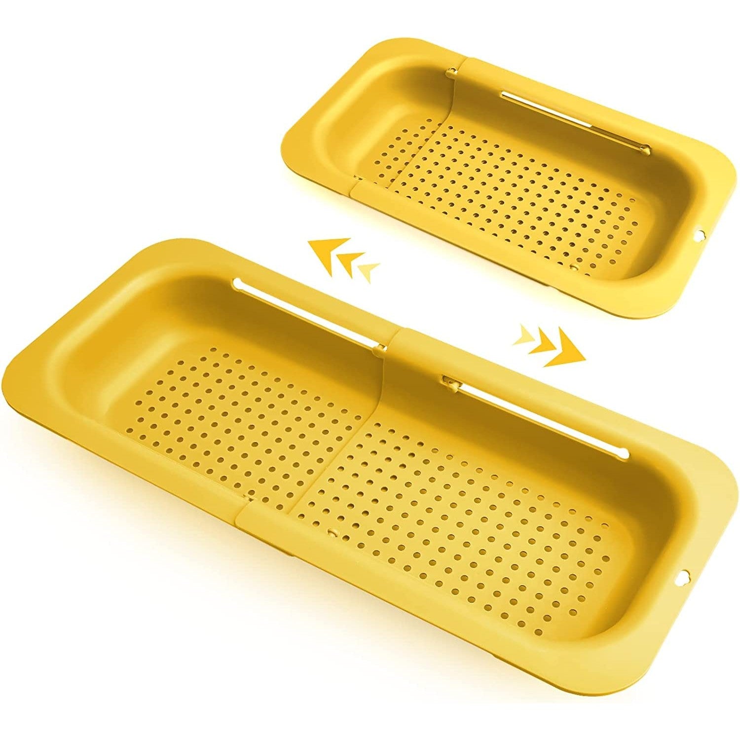 Cos pentru Scurgere Chiuveta de Bucatarie, Plastic, Telescopic, 36x20x5 cm, Galben