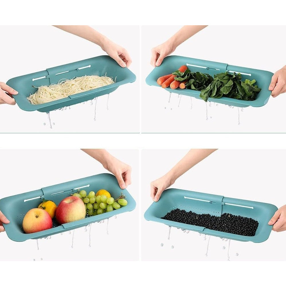 Cos pentru Scurgere Chiuveta de Bucatarie, Plastic, Telescopic, 36x20x5 cm, Verde
