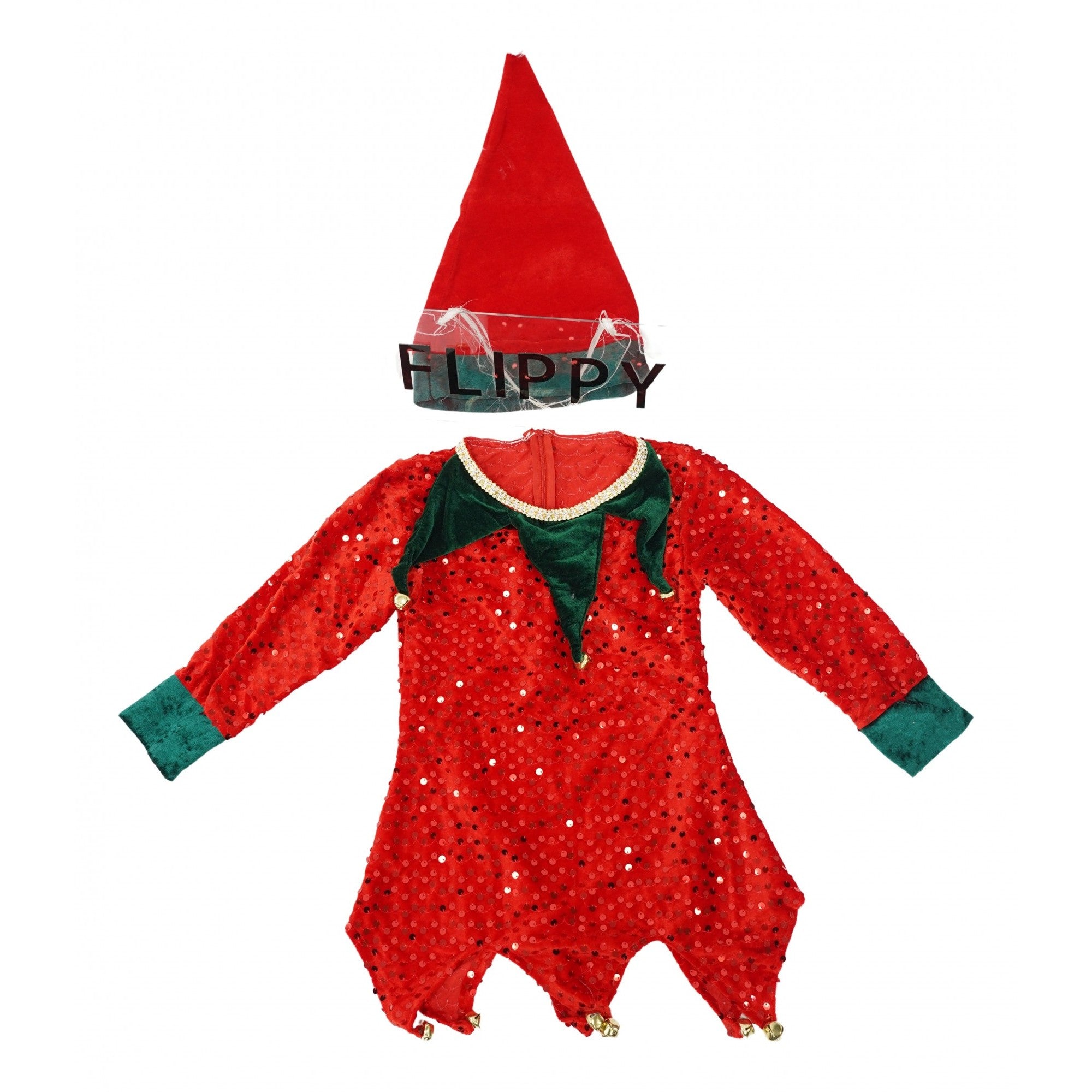 Costum Craciun, Spiridus, rosu, 10 - 13 ani, catifea