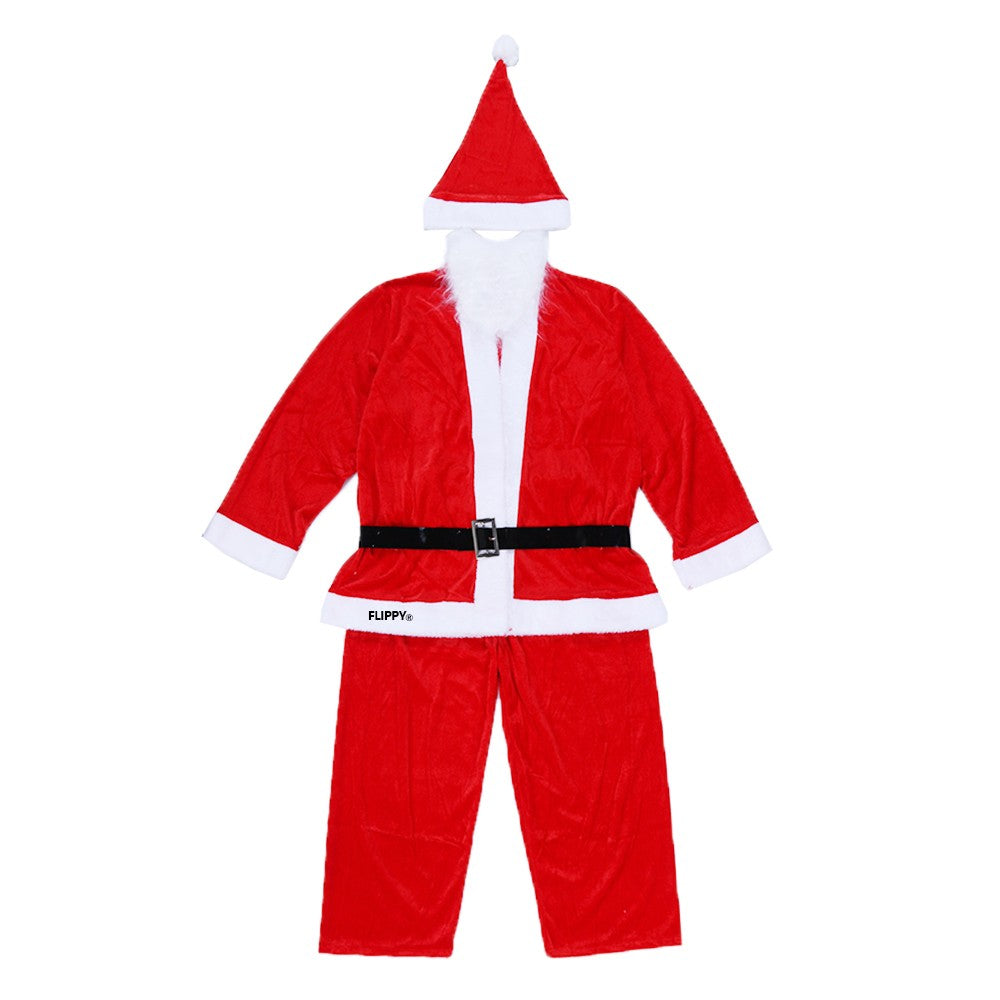 Costum Mos Craciun ® Baiat, 10-12 ani, 5 piese, Catifea