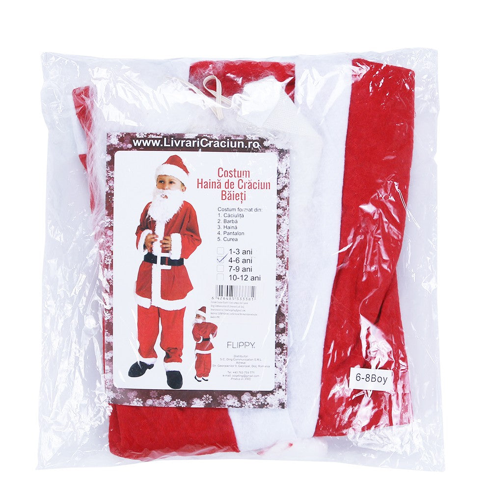 Costum Mos Craciun ® Baiat, 4-6 ani, 5 piese, Polar