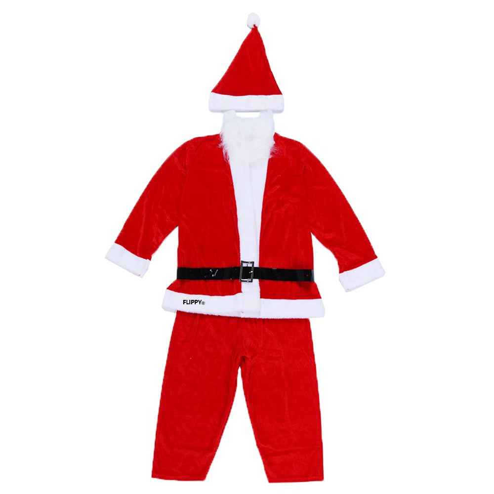 Costum Mos Craciun ® Baiat, 7-9 ani, 5 piese, Catifea