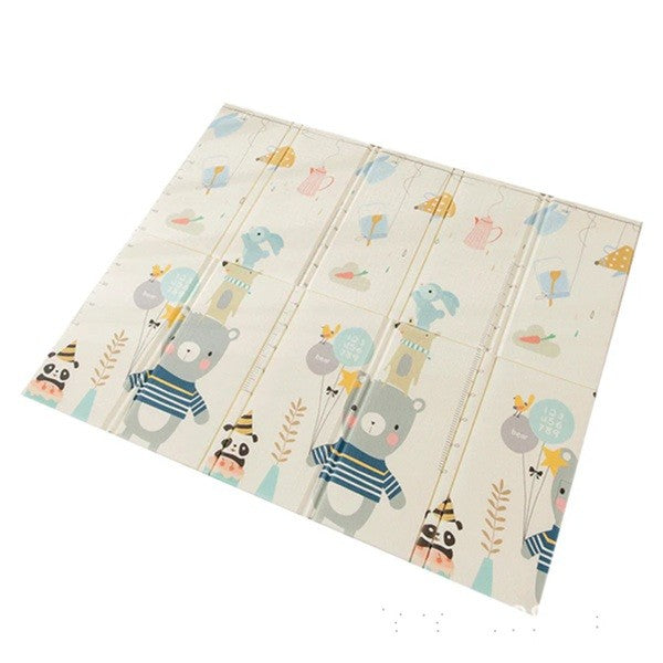 Covoras pentru Copii, cu 2 Fete, Model Panda/Party, din XPE+PE, Impermeabil, Antiderapant, Protectie Termica, +3 Luni, Pliabil, 180 x 200 x 1