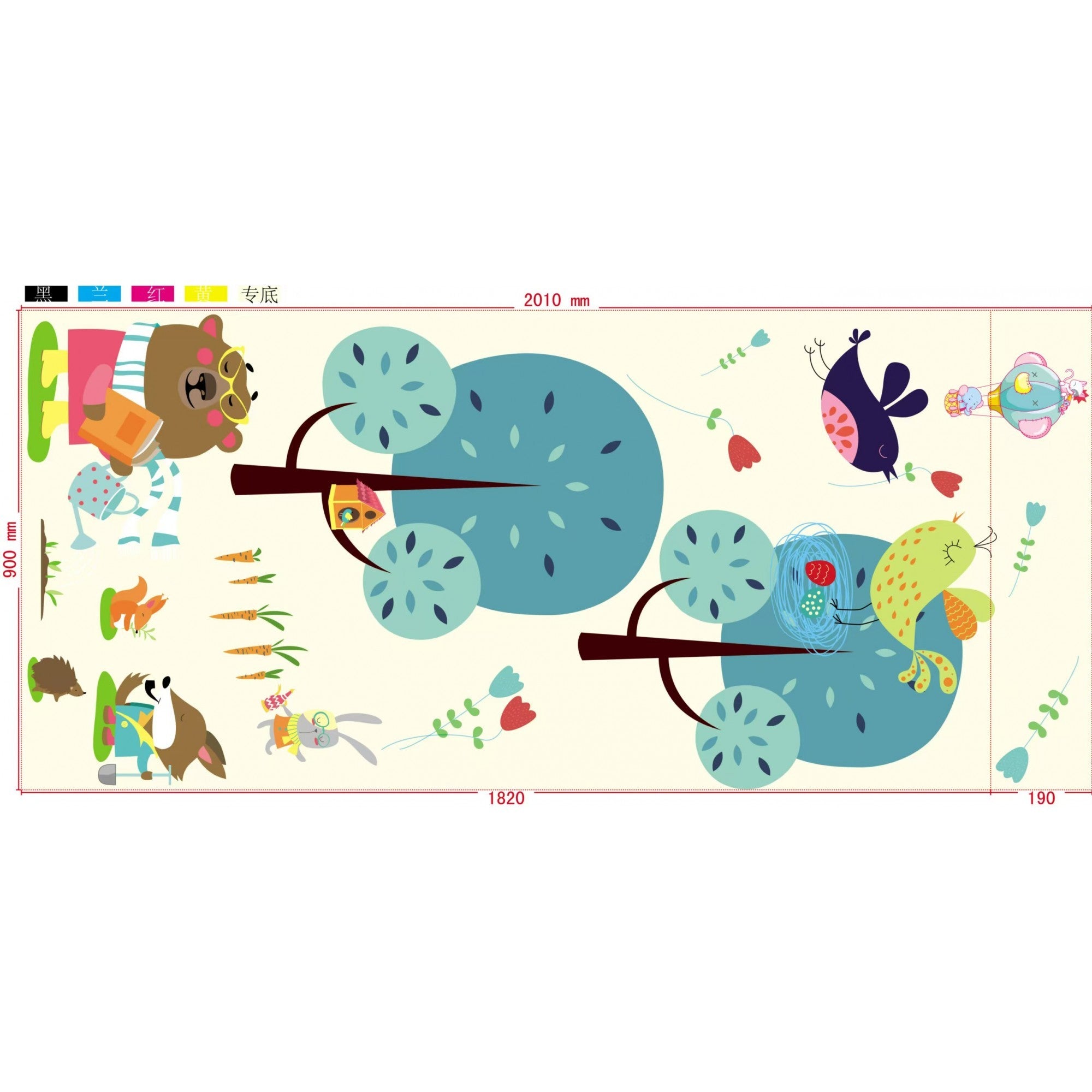 Covoras pentru Copii, cu 2 Fete, Model Zmeu/Ursi, din XPE+PE, Impermeabil, Antiderapant, Protectie Termica, +3 Luni, Pliabil, 150 x 200 x 1.5 cm, Multicolor