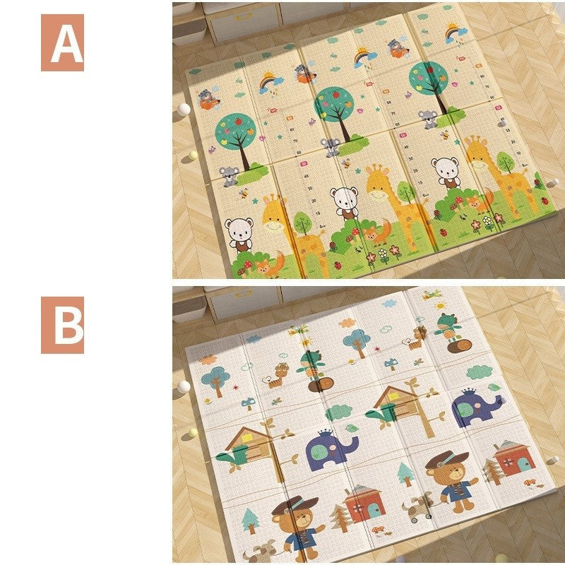 Covoras pentru Copii, Flippy, cu 2 Fete, Model ZOO/Ursulet, din XPE+PE, Impermeabil, Antiderapant, Protectie Termica, +3 Luni, Pliabil, 150 x 200 x 1.5 cm, Multicolor