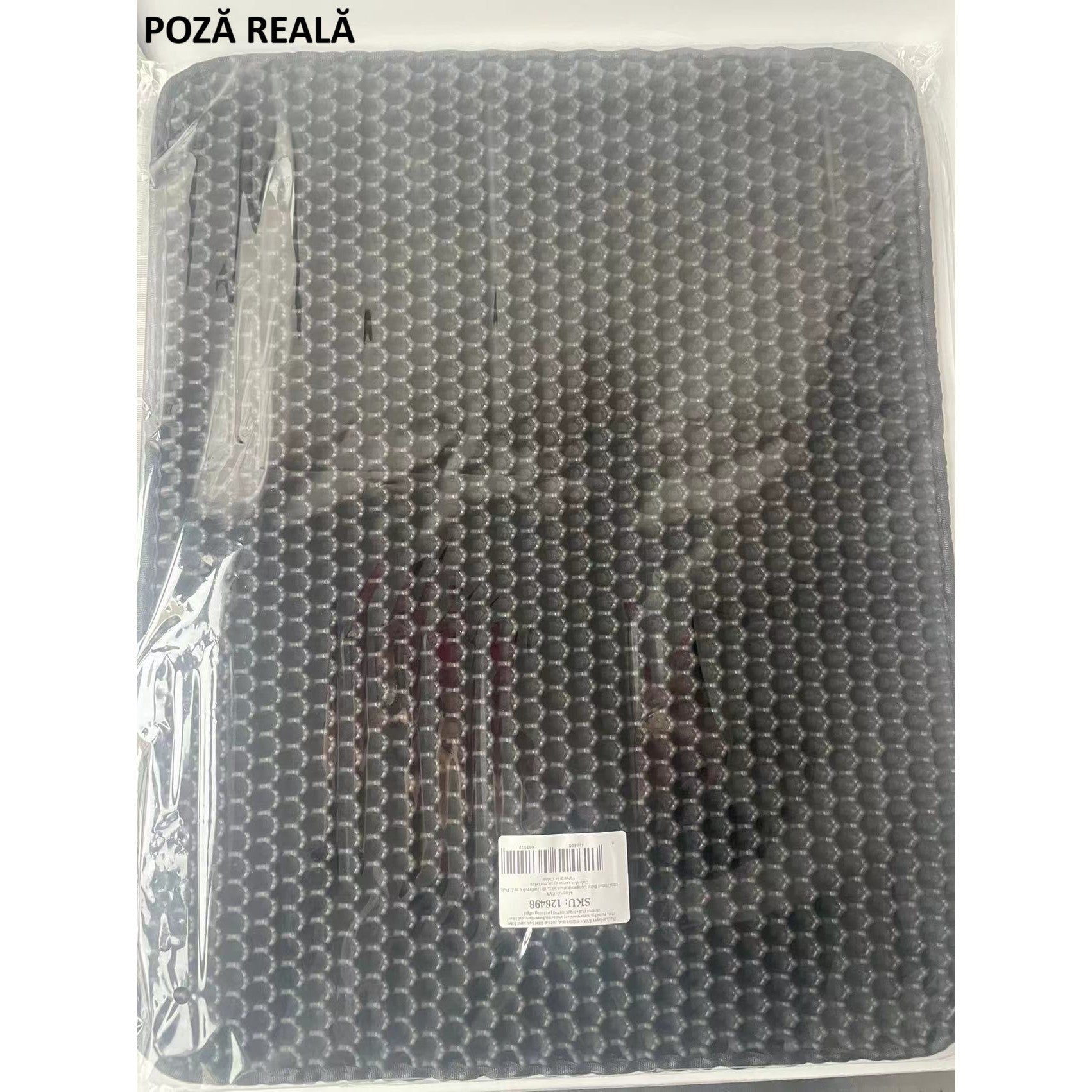 Covoras pentru Litiera, Covor cu Doua Fete pentru Pisici, Rezistent la Apa, Colectare Granule de Nisip, Antiderapant, 40x50 cm, Negru