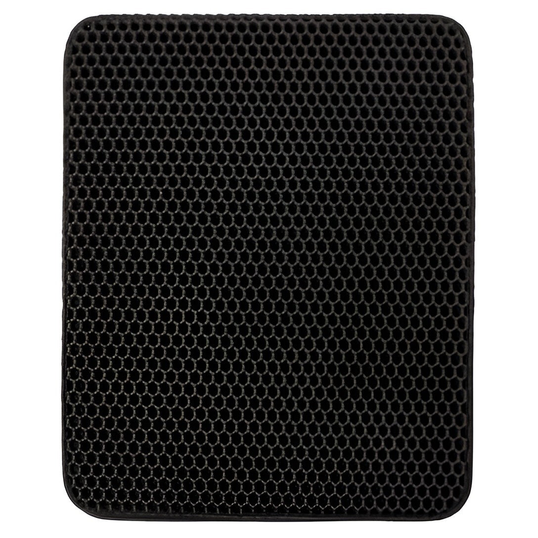 Covoras pentru Litiera, Covor cu Doua Fete pentru Pisici, Rezistent la Apa, Colectare Granule de Nisip, Antiderapant, 40x50 cm, Negru