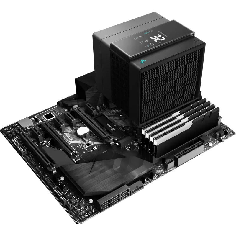 COOLER DeepCool "ASSASSIN IV VC VISION" skt. Intel si AMD, racire cu aer, vent. 1 x 140mm + 1 x 120mm, 500 - 1800 rpm, 7 heatpipes, inaltime 172mm, afisaj digital,"R-ASN4-BKNVMD-G"