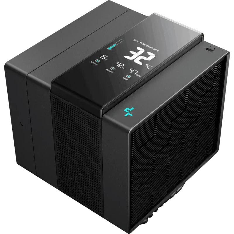 COOLER DeepCool "ASSASSIN IV VC VISION" skt. Intel si AMD, racire cu aer, vent. 1 x 140mm + 1 x 120mm, 500 - 1800 rpm, 7 heatpipes, inaltime 172mm, afisaj digital,"R-ASN4-BKNVMD-G"