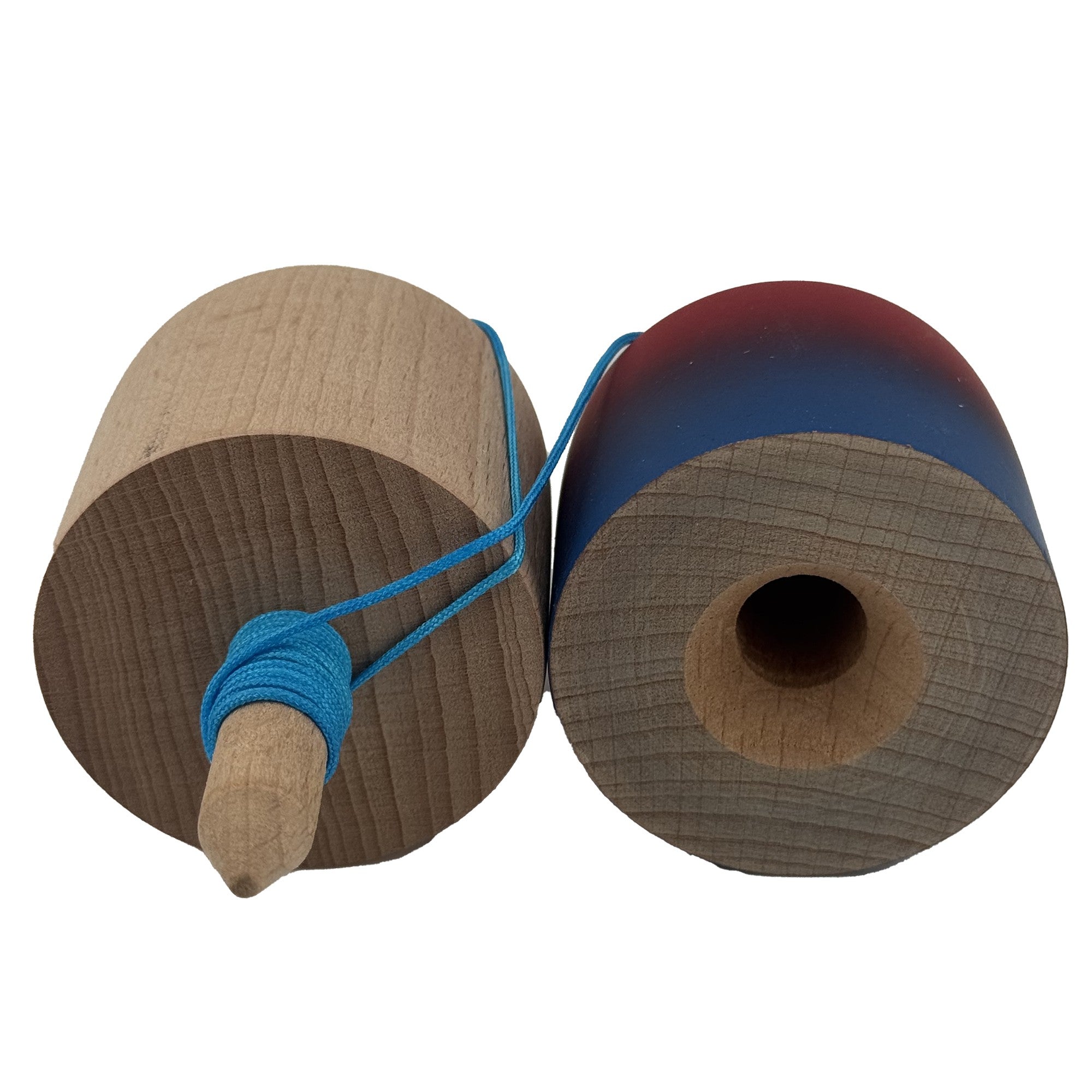 Kendama Pill X Originala, Profesionala Model Rubber Grip Pilula, din Lemn, Varsta 9+, Ata 62/65 cm, 11 x 5 x 5 cm, Gradient Rosu/Albastru