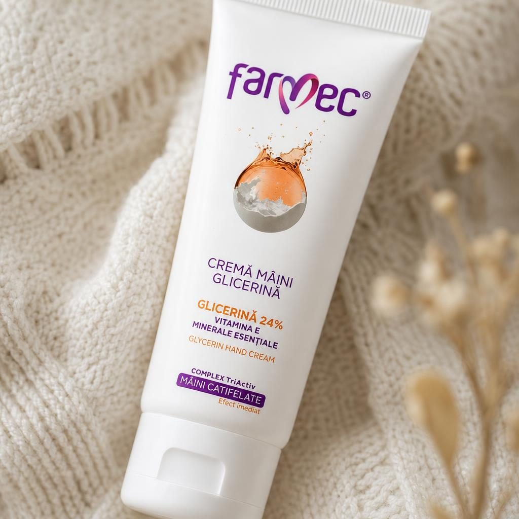 Crema pentru Maini, Farmec, 40 ml, Glicerina 24%, Vit E 6020